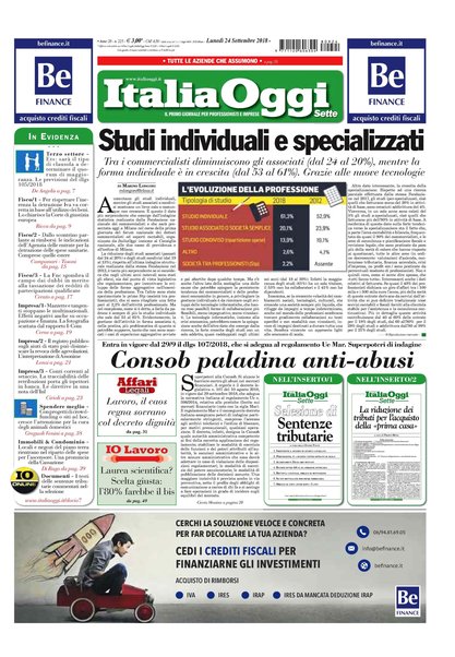 Italia oggi : quotidiano di economia finanza e politica